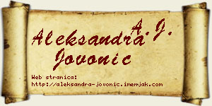 Aleksandra Jovonić vizit kartica
